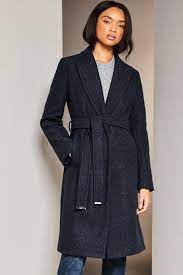 Belted Boucle Smart Wrap Trench Coat