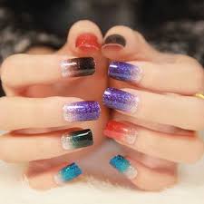 colorful bling bling nail art wrap full