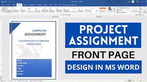 design ignment cover page in ms word