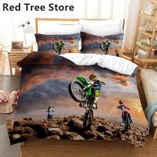 Motocross 3d Print Bedding Set Kids