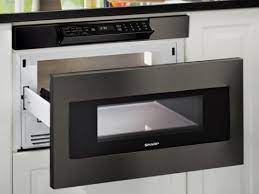 black stainless steel microwave drawer