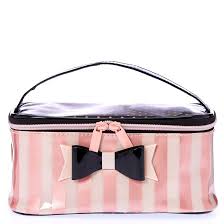 Paris Polka Dot Striped Makeup Bag