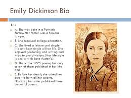 Emily Dickinson Extensive Biography Ppt Moscowjob Xyz Emily