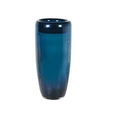 Tall Ink Blue Glass Vase Edmunds And