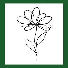 a simple flower sketch design made with