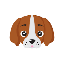 vector cartoon dog face of beagle breed
