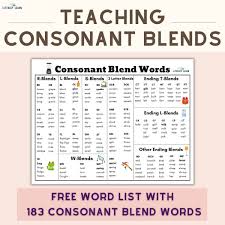 teaching consonant blends free word