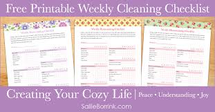 Free Printable Weekly Cleaning Checklist Sallieborrink Com