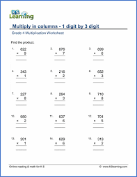 2nd grade, 3rd grade, 4th grade worksheets cover the following multiplication topics: Grade 4 Multiplication Worksheets Free Printable K5 Learning