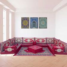 u shaped arabic majlis floor sofa set