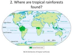 This map shows the location of the wolrd's rainforests. Sec 1 Chapter 3 Tropical Rainforests