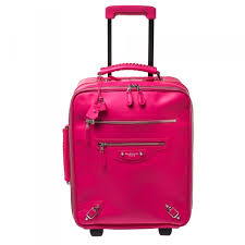 Balenciaga Neon Pink Leather Classic Voyage Carry On Luggage Balenciaga | The Luxury Closet