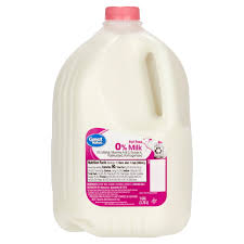 milk fat free gallon plastic jug