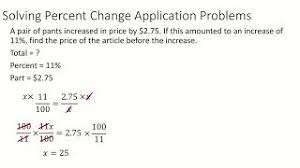 solving percent change problems math