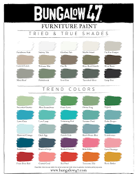 Bungalow 47 Furniture Paint Color Chart