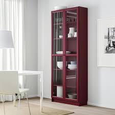 Ikea Billy Dark Red Bookcase With Glass