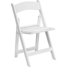 white resin folding chairs with