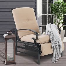 cushion steel outdoor lounge chair