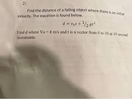 Find The Distance Of A Falling Object