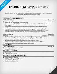Sample Radiology Technician Resume