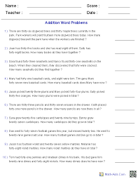 Word Problems Worksheets Dynamically Created Word Problems