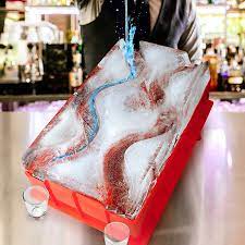 party ice luge race shots down the