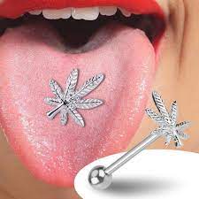 Amazon.com: Tongue Ring, 1PC Pot Leaf-shaped Tongue Ring Internally  Stainless Steel Threaded Straight Body Piercing Stud Body Piercing Jewelry  : Clothing, Shoes & Jewelry