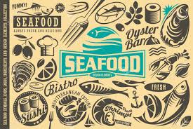 Seafood Restaurant Design Elements Collection