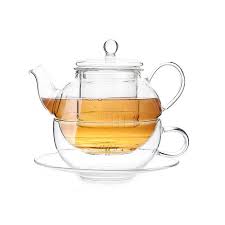 glass teapot dancing leaf tea for one