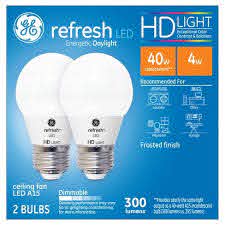 General Electric 40w 2pk Refresh Daylight Equivalent A15 Ceiling Fan Frost Bulb Led Hd Target