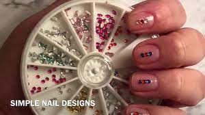 apply rhinestones on nails tutorial