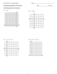 Graphing Quadratic Functions Ks Ia1