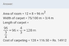 find the cost of carpeting a room 12 m