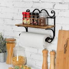 Rustic Burnt Wood Storage Shelf With