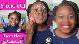 8 year old does her makeup you