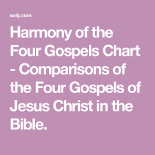 Harmony Of The Four Gospels Chart Comparisons Of The Four