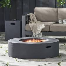 Circular Outdoor Gas Fire Pit Table With Tank Holder