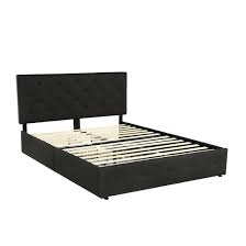queen platform bed frame with 4 storage
