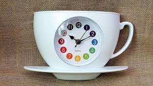 Wall Clock Kitchen Cup Shape White Home