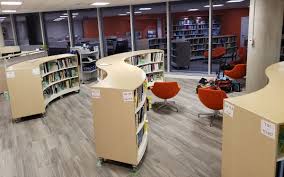 Your library's circulation desk makes a statement! Library Furniture David Lane Office Furniture Manufacturing