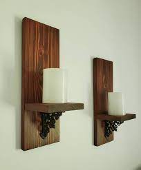 Wood Candle Holders Small Wall Decor