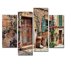 4 Panel Italian Rustic Tuscan Wall Art