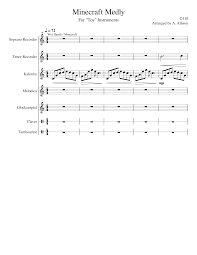 This easy kalimba tabs was arranged by easymusiclesson in c major standard tuning. Minecraft Medly For Toy Instruments Sheet Music For Glockenspiel Tambourine Claves Melodica More Instruments Mixed Ensemble Musescore Com