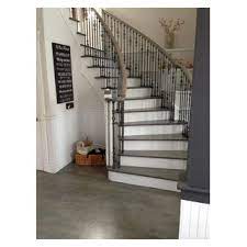 wood floor stair refinishing grey