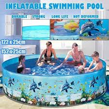 Dying to swim some laps, but your yard is too small for a pool? Willstar Children S Swimming Pool Blow Up Pool For Family Kids Backyard Foldable Walmart Com Walmart Com