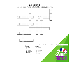 Usa daily crossword fans are in luck—there's a nearly inexhaustible supply of crossword puzzles online, and most of them are free. Mots Croises French Crossword La Salade By Kieran Ball The Happy Linguist Medium