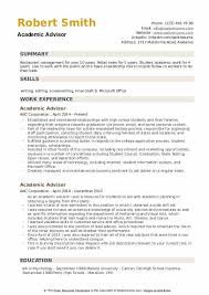 Formatting your cv correctly is necessary to make your document clear, professional and easy to read. Academic Advisor Resume Samples Qwikresume