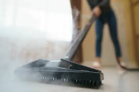 a steam mop on vinyl plank flooring