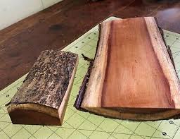 two pieces hawaiian koa wood w bark 12