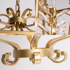 Clear Crystal Lantern Pendant Lighting Vintage 3 Lights Foyer Chandelier Lamp In Gold Susuohome Com